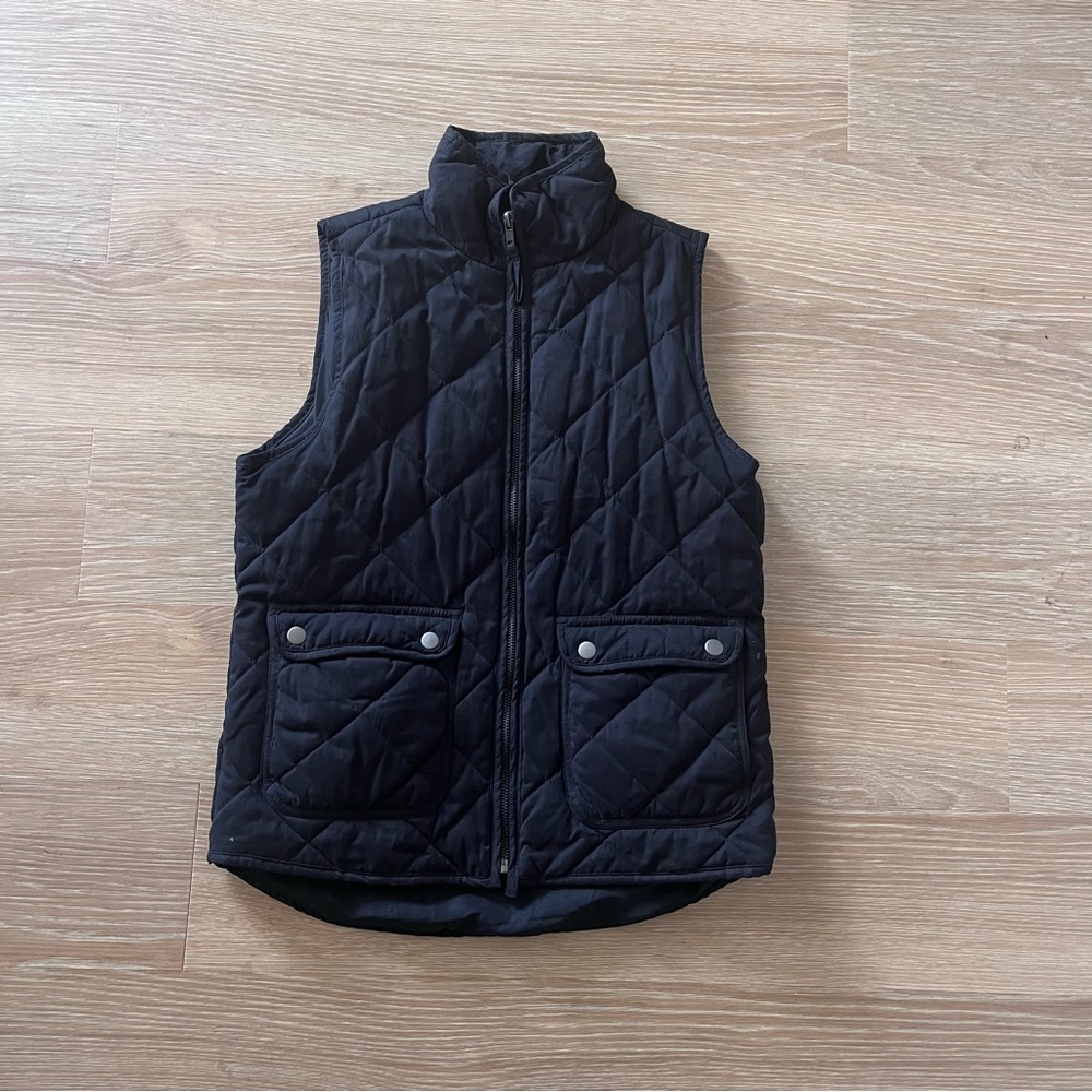 Thread and supply black quilted vest